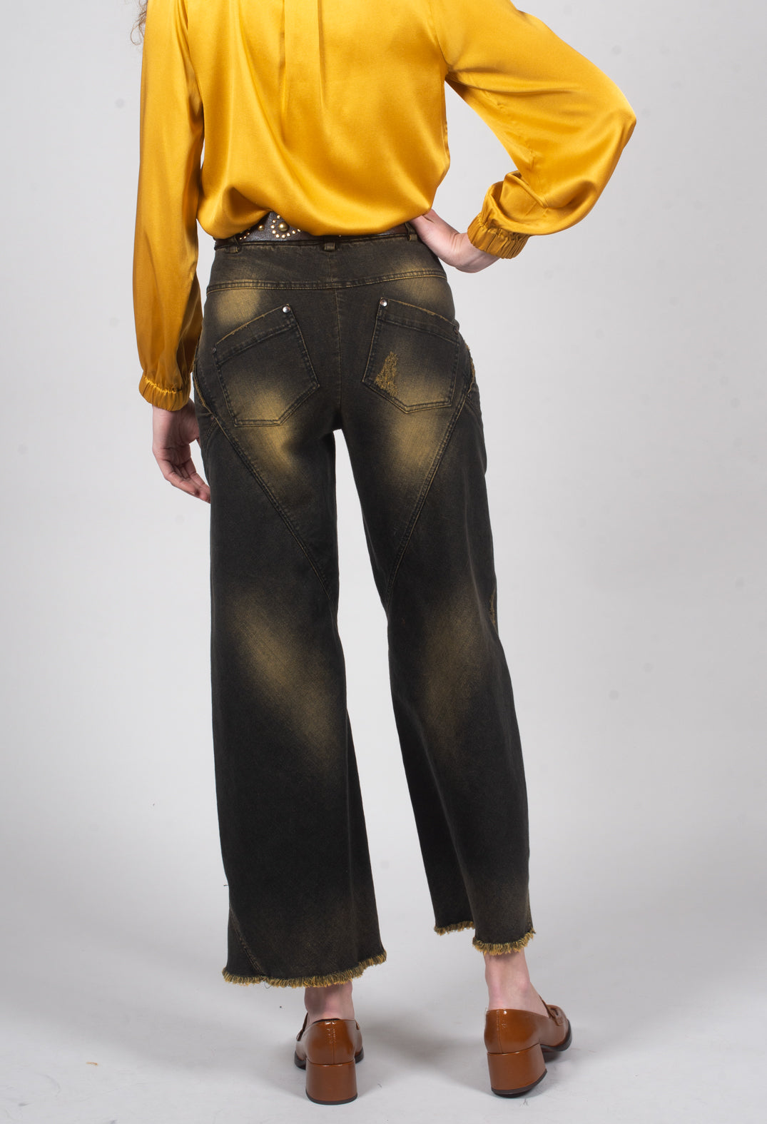 Wide Leg Jeans in Denim Tumeric