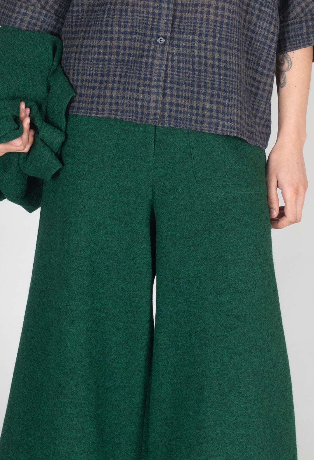 Pocket Wool Trousers in Forest