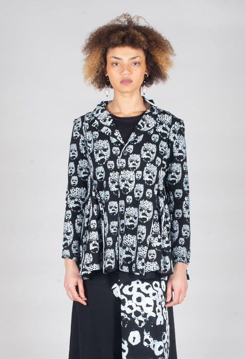 Skull Print Jacket in Black and White