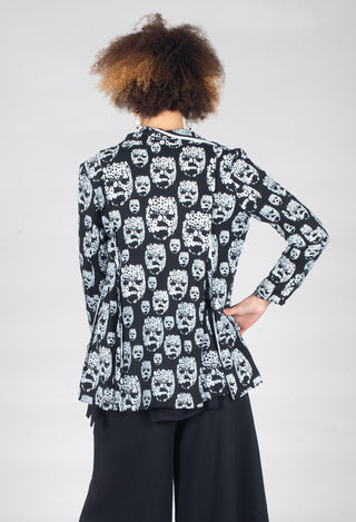 Skull Print Jacket in Black and White