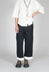 Contrast Hem Cotton Trousers in Black