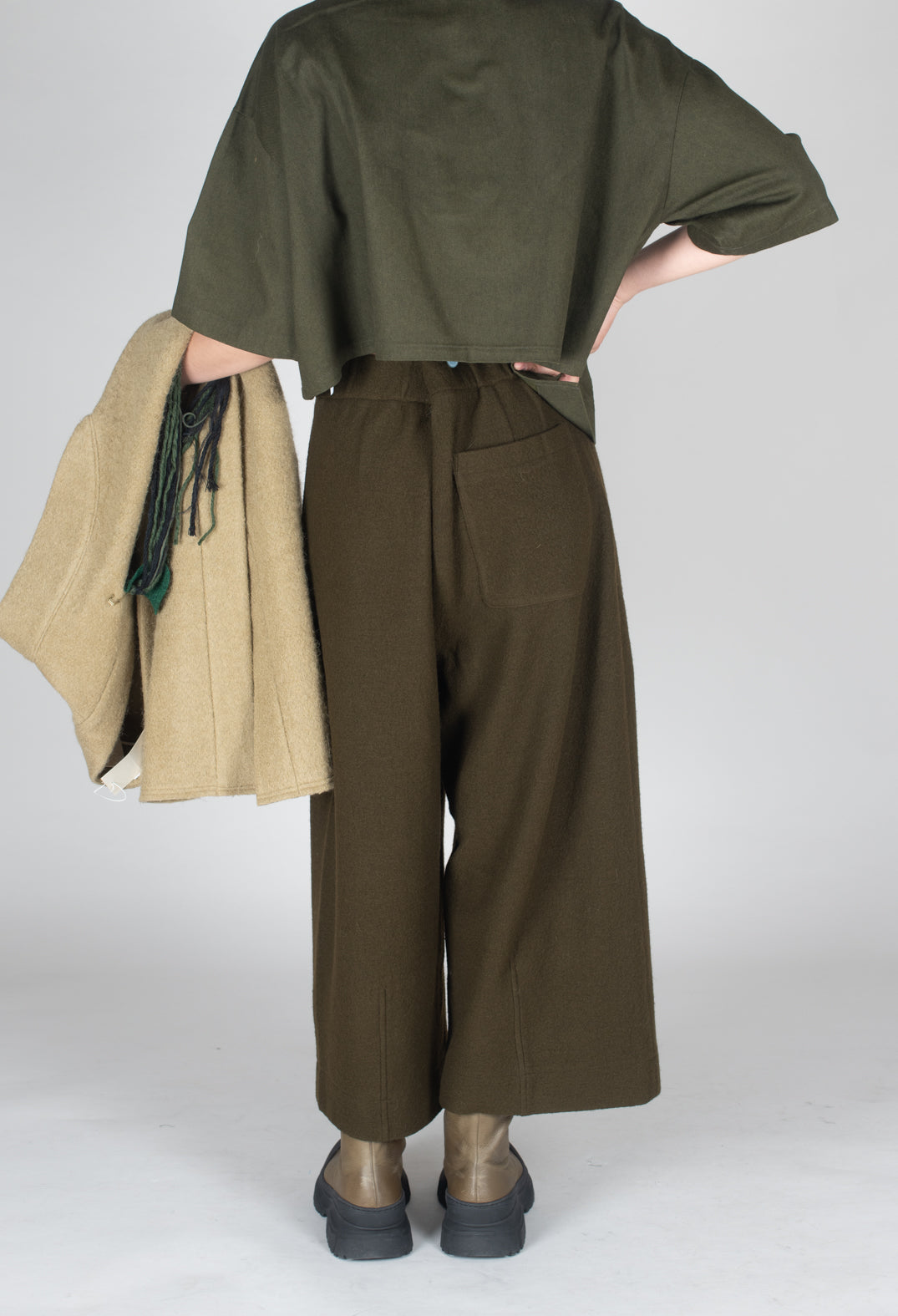 High Waisted Trousers in Brown