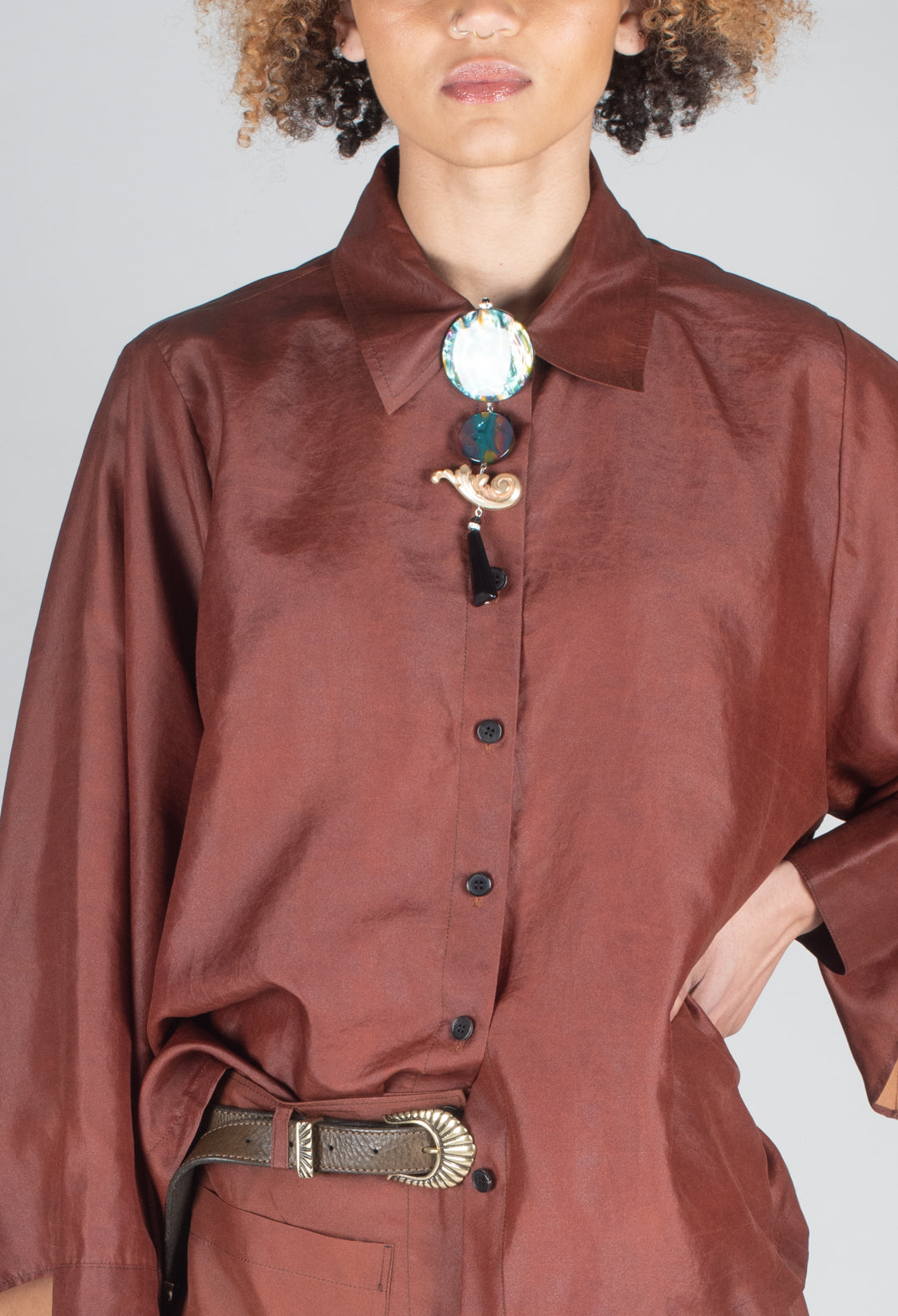 Silk Shirt in Copper