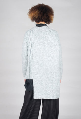 Cut Out Ribbed Jumper in Grey