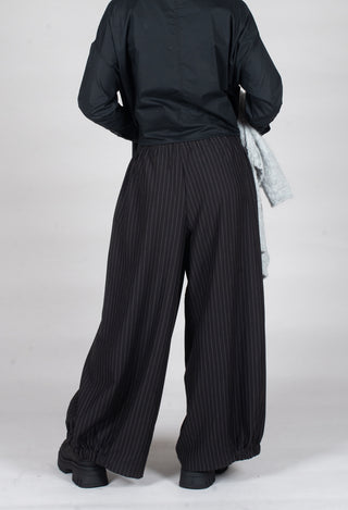 Pinstripe Trousers in Black