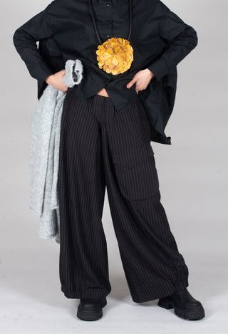 Pinstripe Trousers in Black