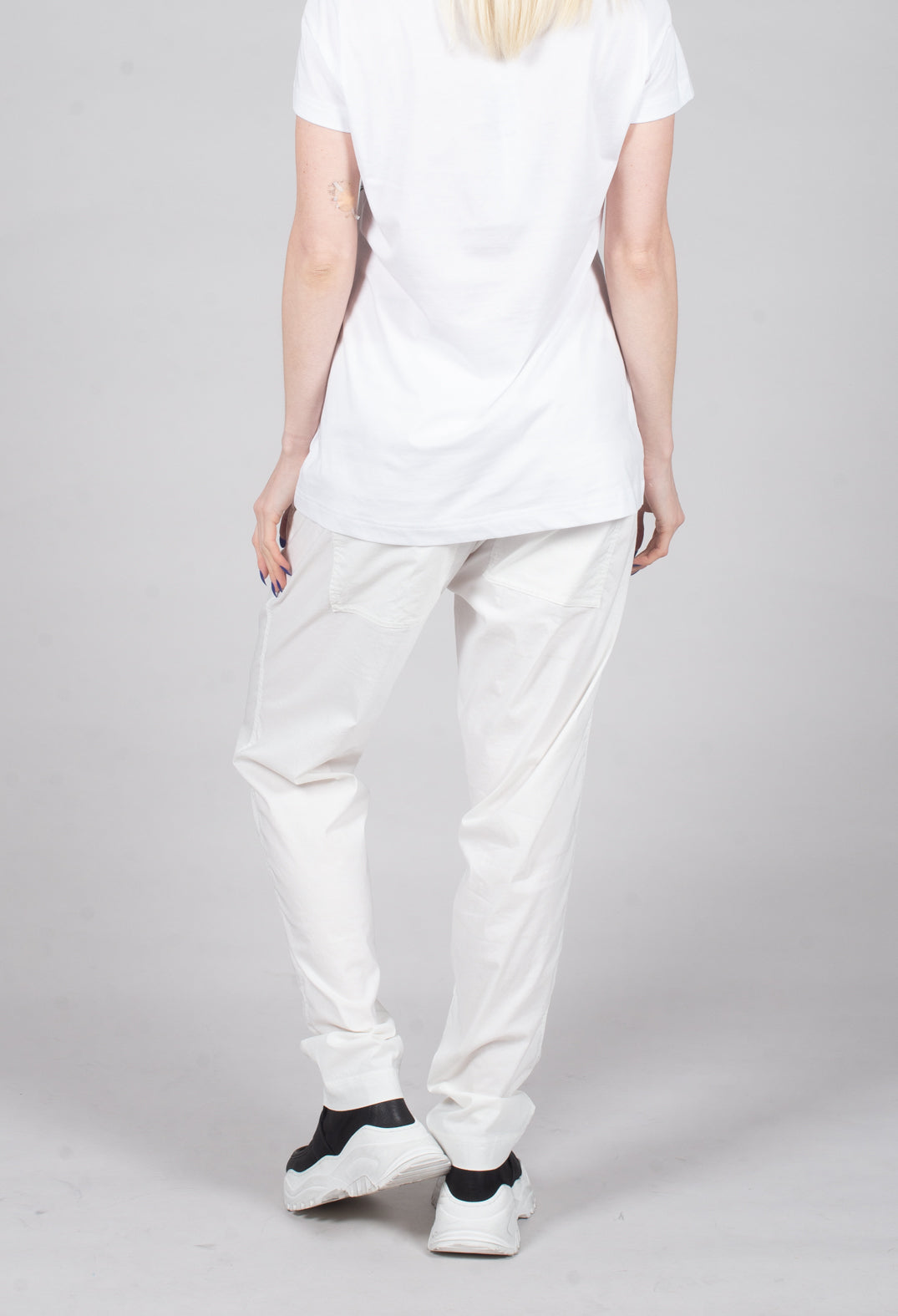 Pull On Slim Leg Trousers in Offwhite