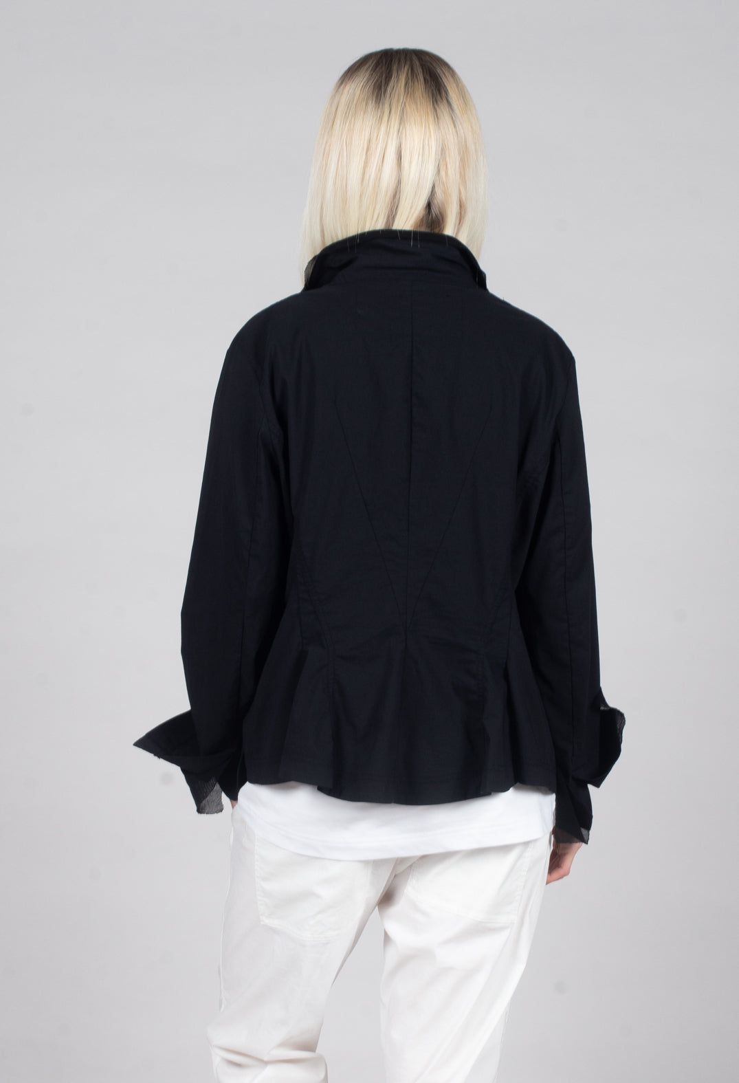 Button Through Jacket in Black (Pictured in Navy)