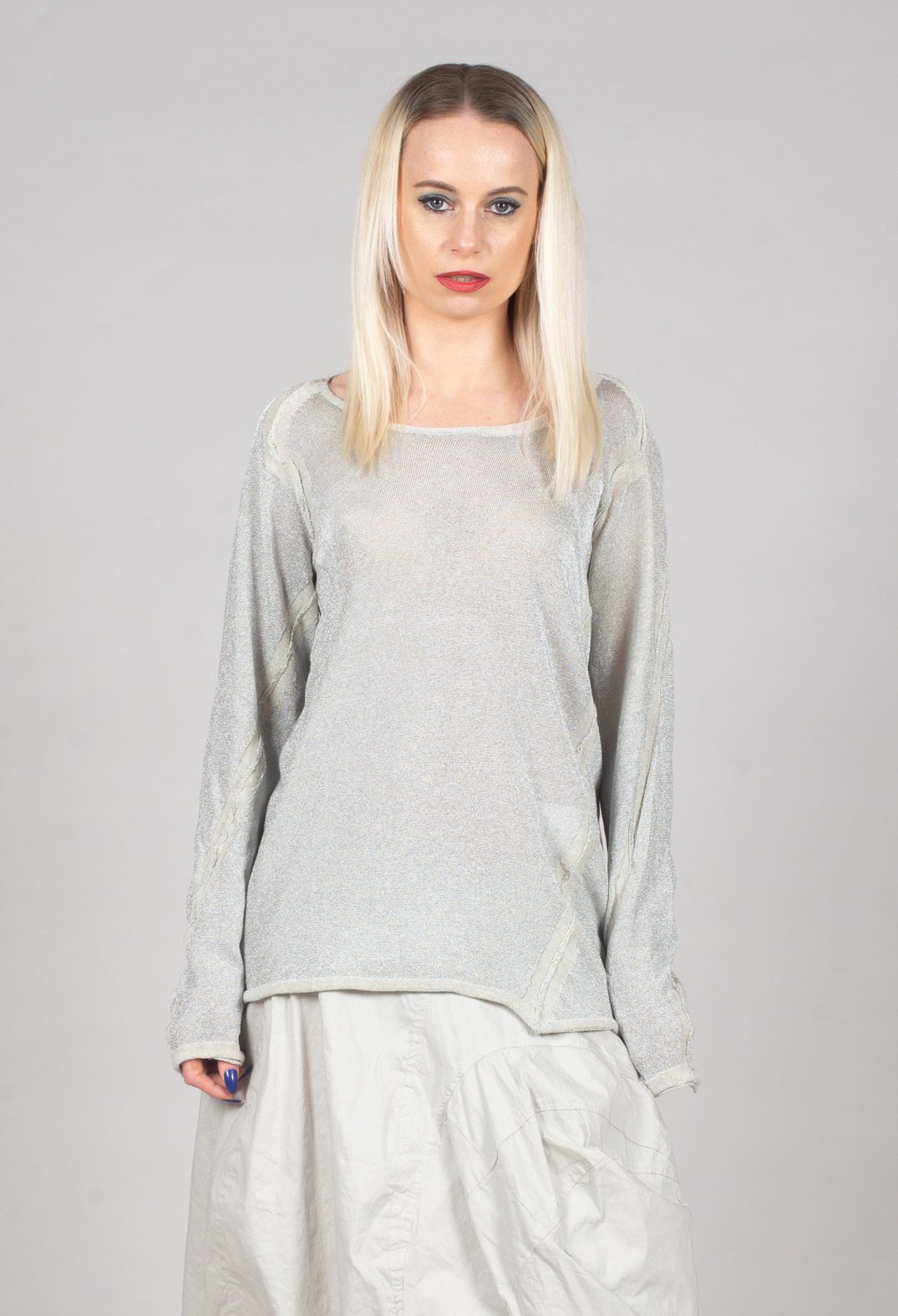 Long Sleeve Metallic Knit in Moon Sparkle