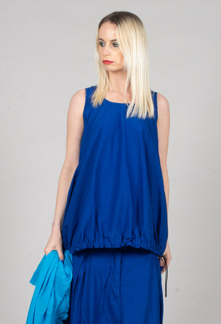 Sheer Vest Top with Adjustable Pull Toggles in Royal