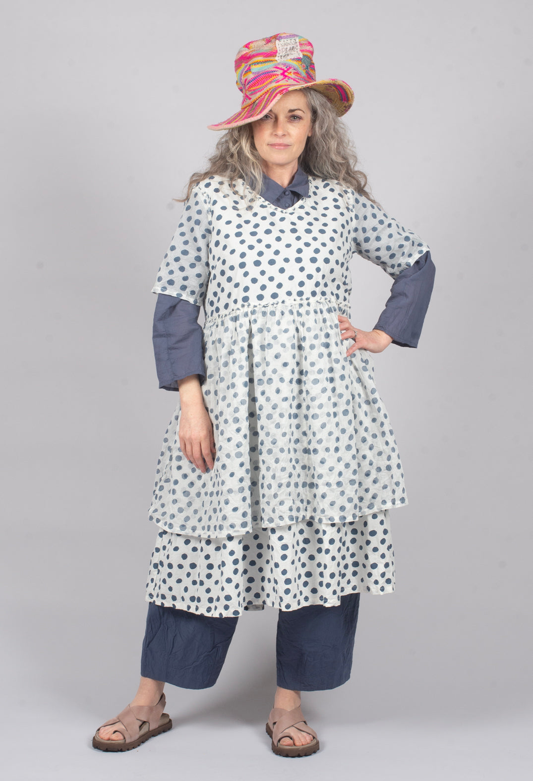 Dinti Dress in Dot Cotton