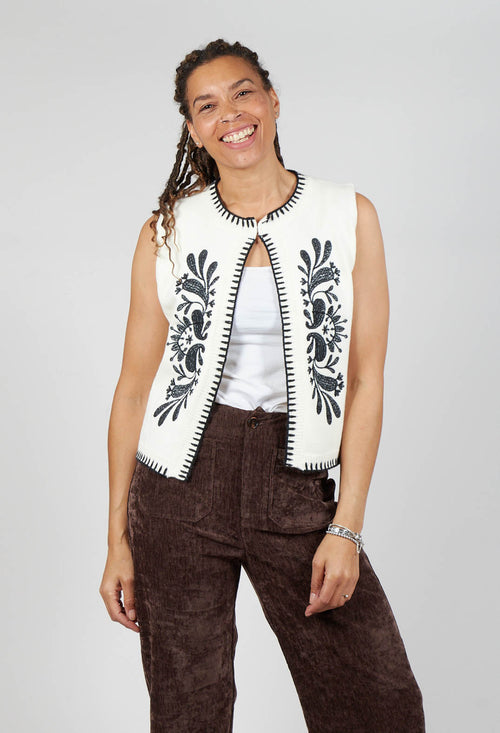 Dallas Knitted Waistcoat in Ecru