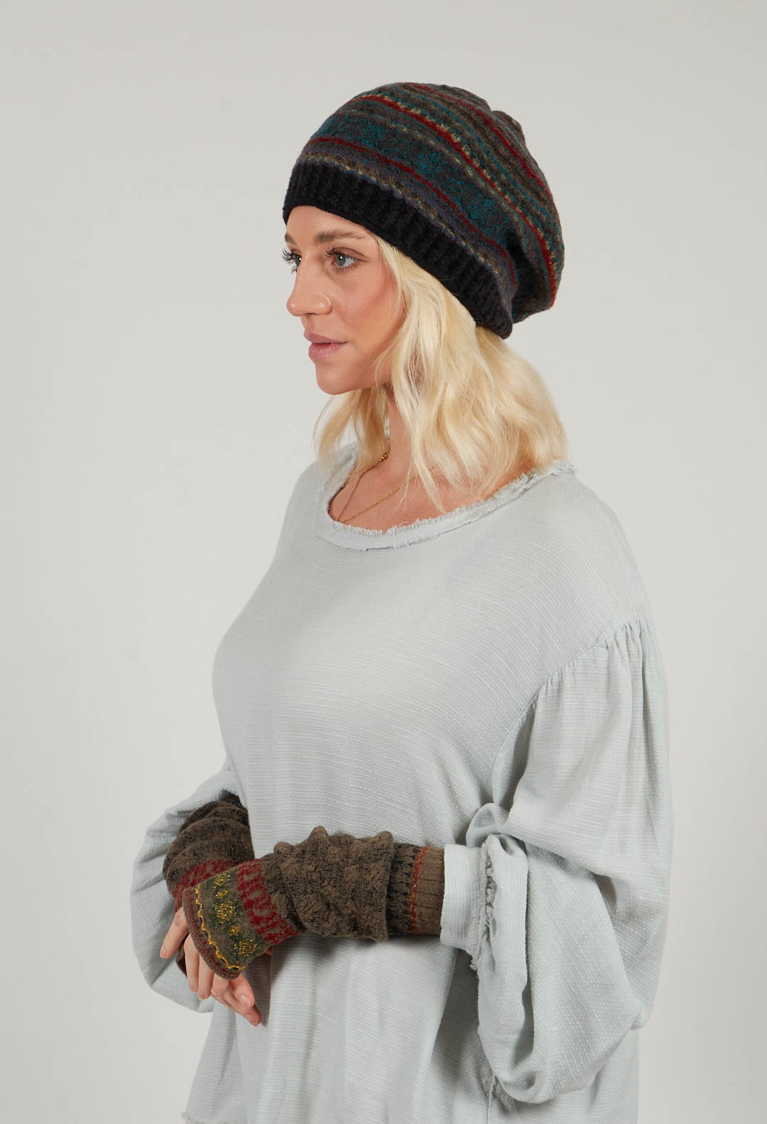 Decorative Wool Hat in Taupe