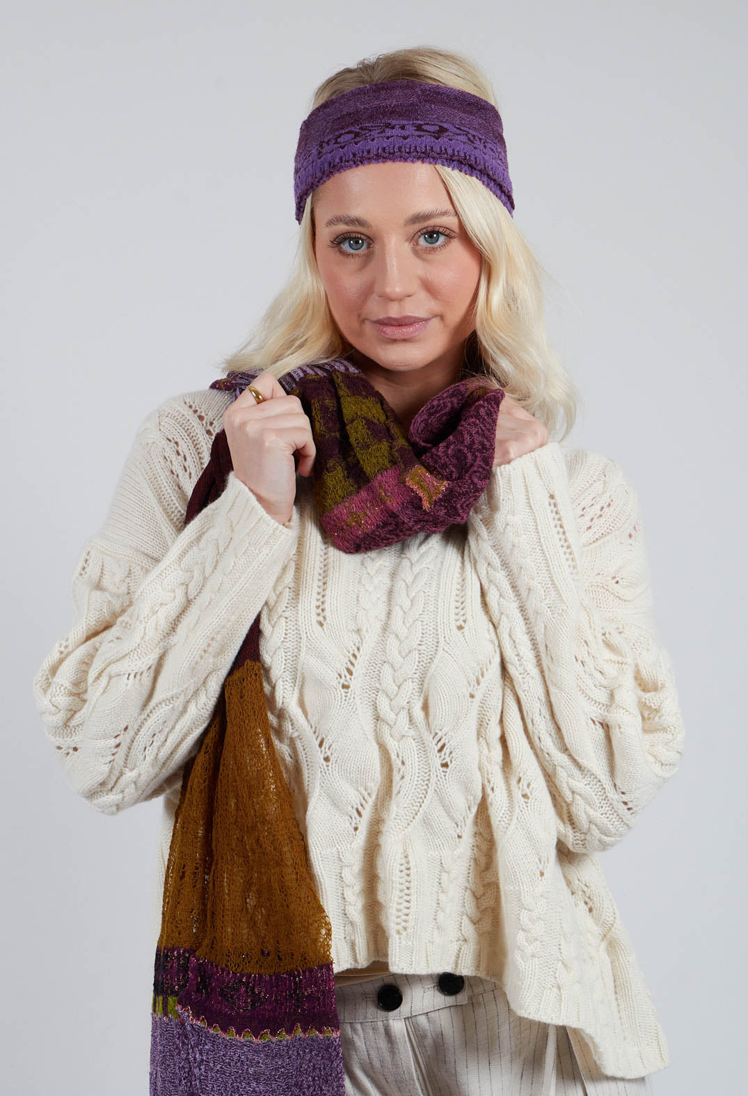 Decorative Wool Scarf in Iris