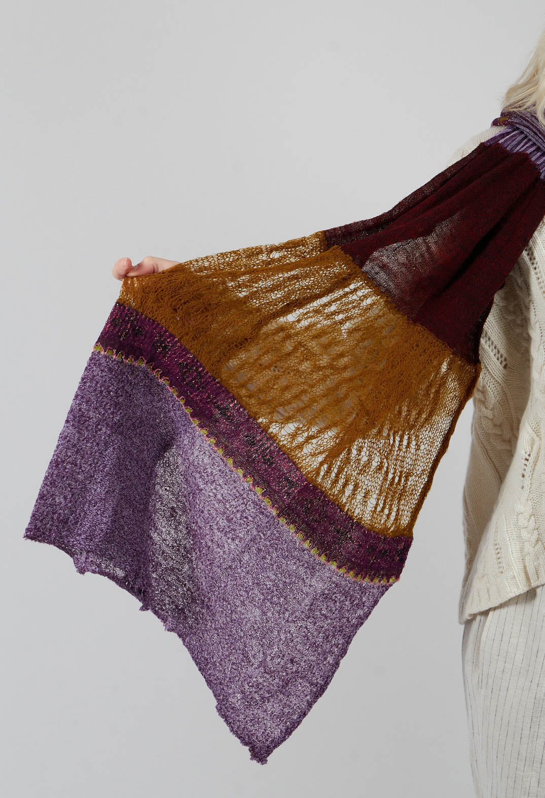 Decorative Wool Scarf in Iris