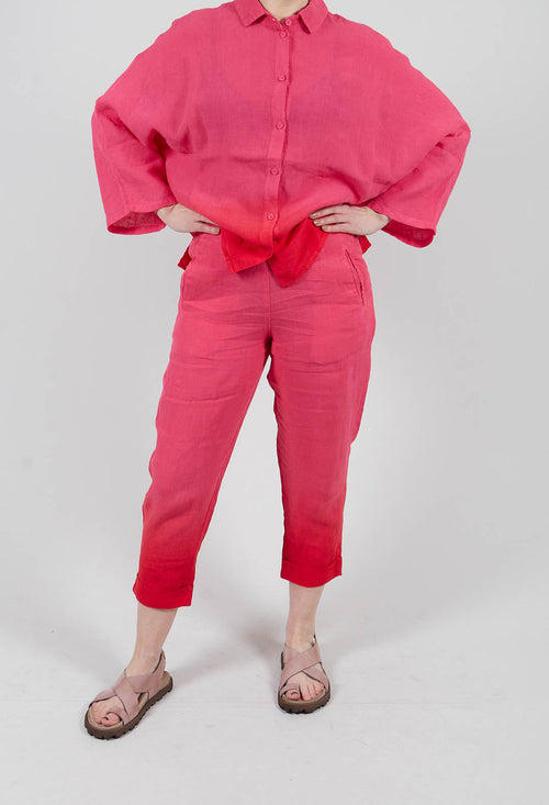 Dip Dyed Geisha Pants in Laser Pink