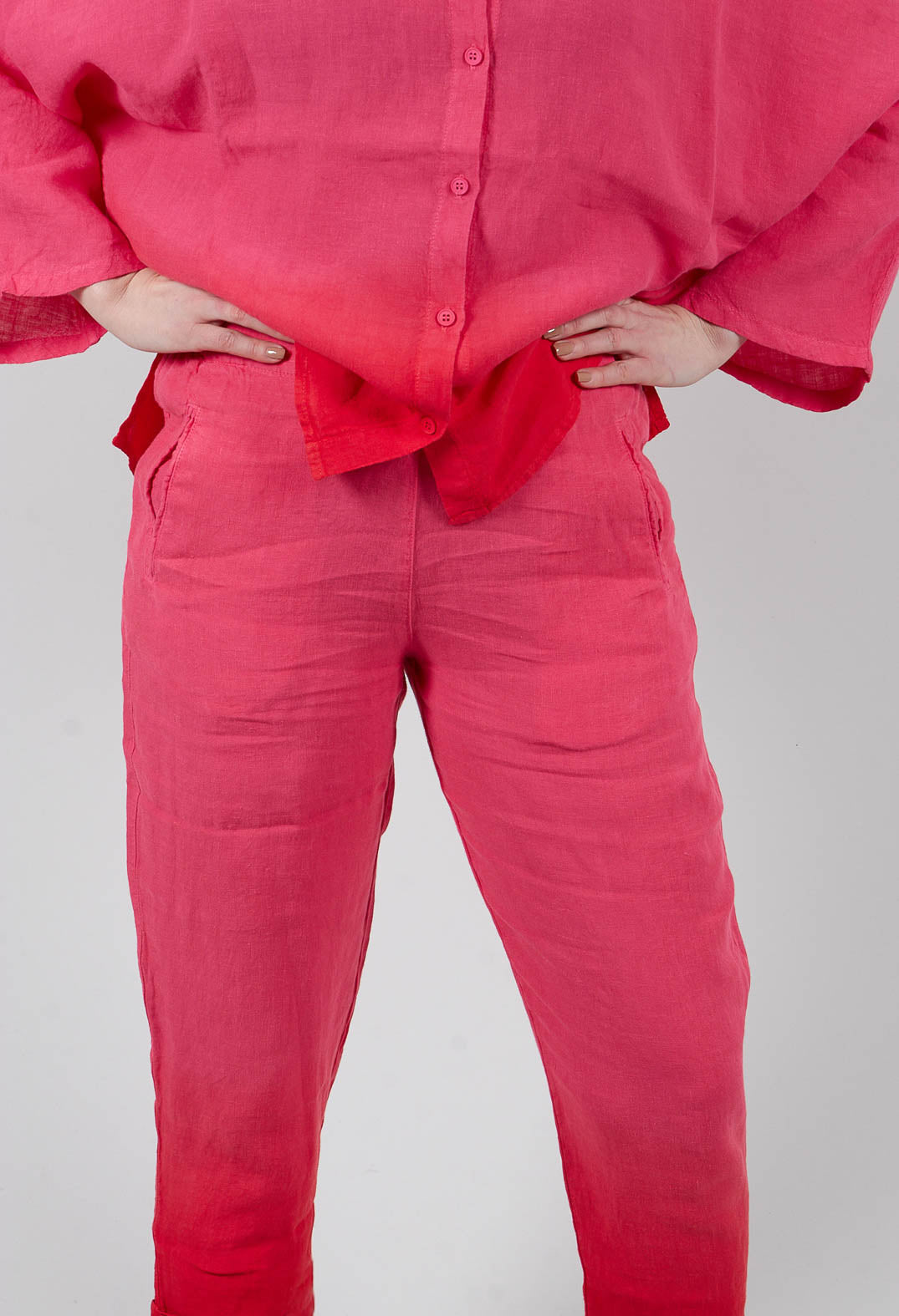 Dip Dyed Geisha Pants in Laser Pink