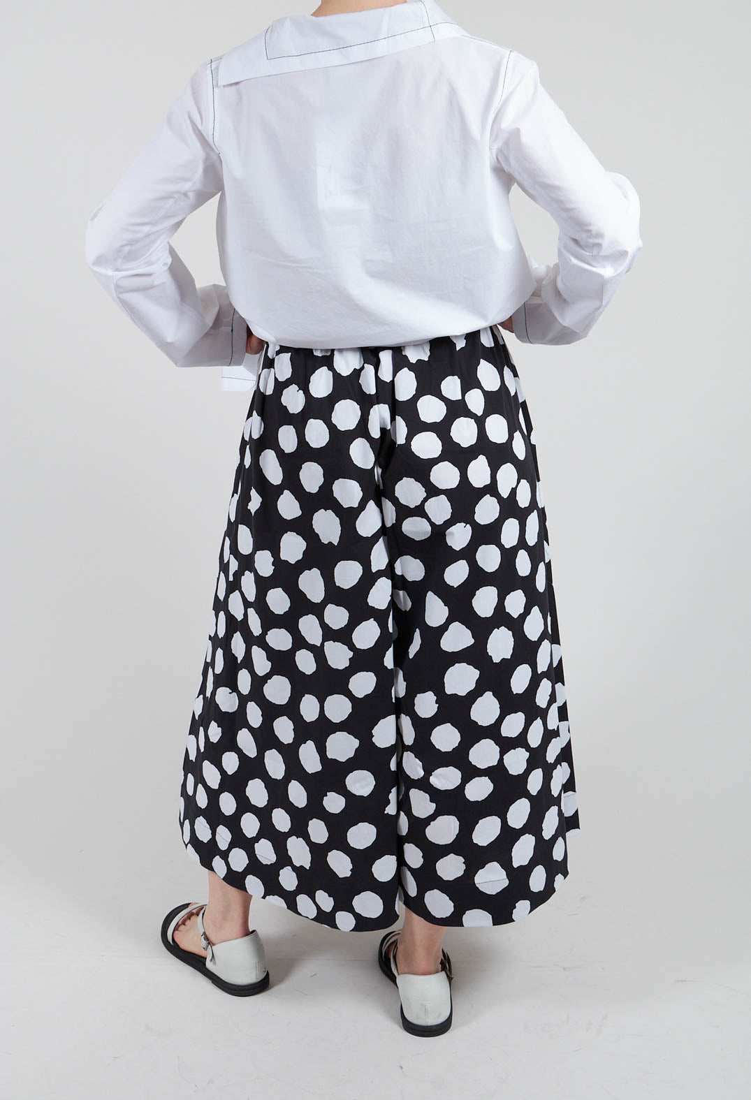 Dotted Pant Skirt in Black and White