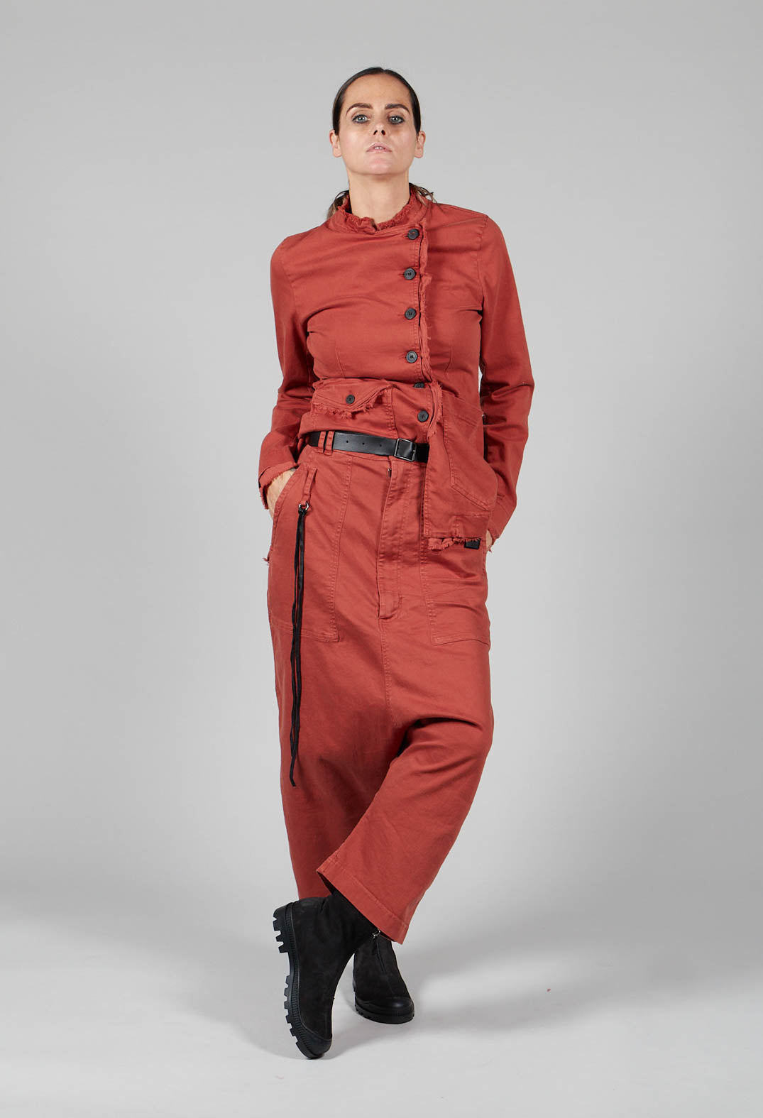 Double Belted Trousers in Picante