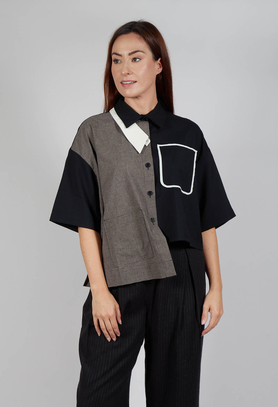 Double Collar Shirt in Black