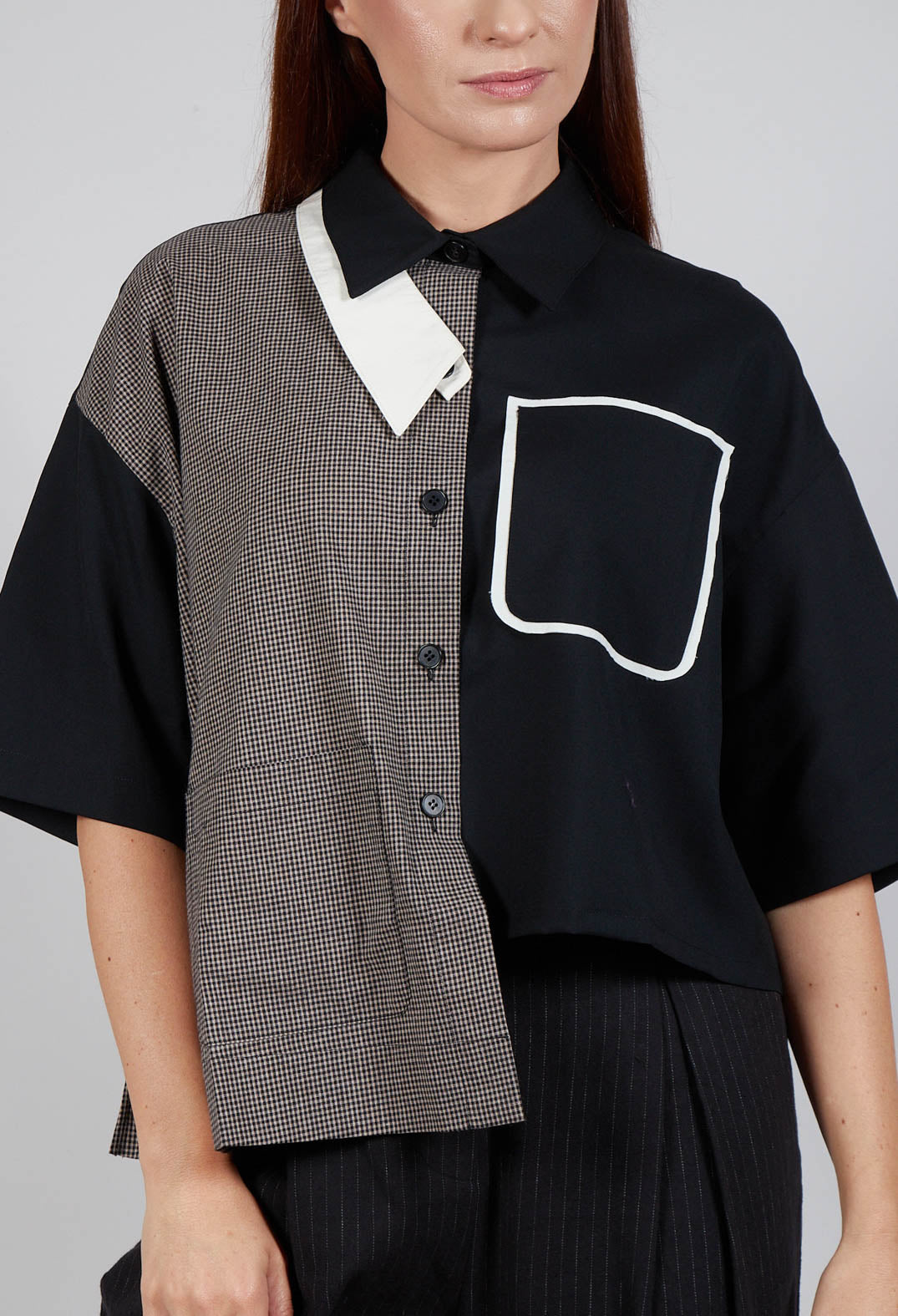 Double Collar Shirt in Black