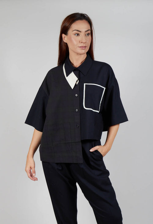 Double Collar Shirt in Navy