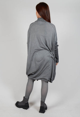 Draped Neckline Sweater Dress in Pencil Cloud