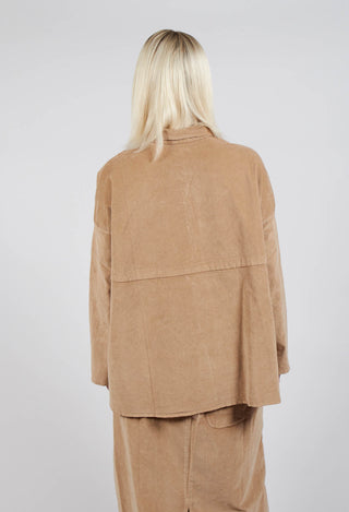 Velvet Drawstring Collar Shirt V in Sugar