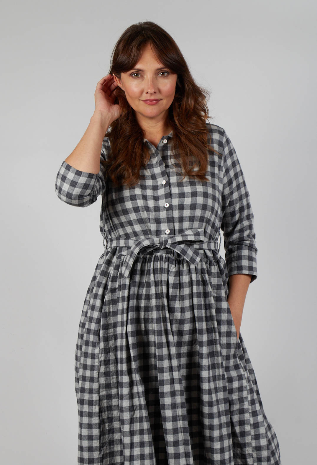 Dress Dalia in Grey Check