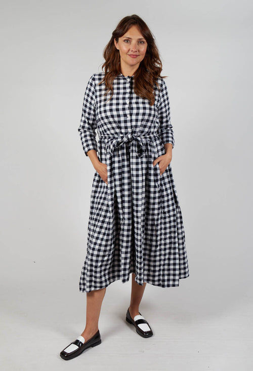 Dress Dalia in Navy Check