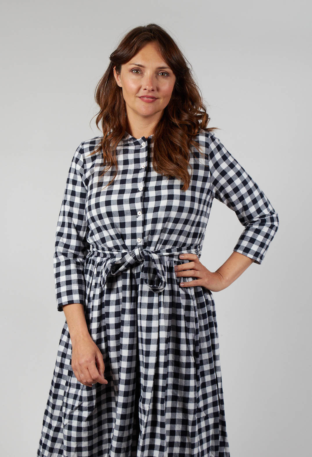 Dress Dalia in Navy Check