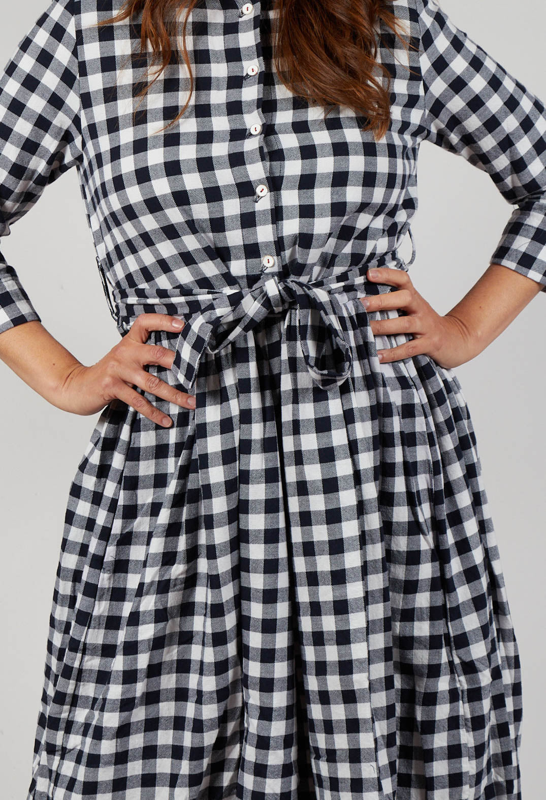 Dress Dalia in Navy Check