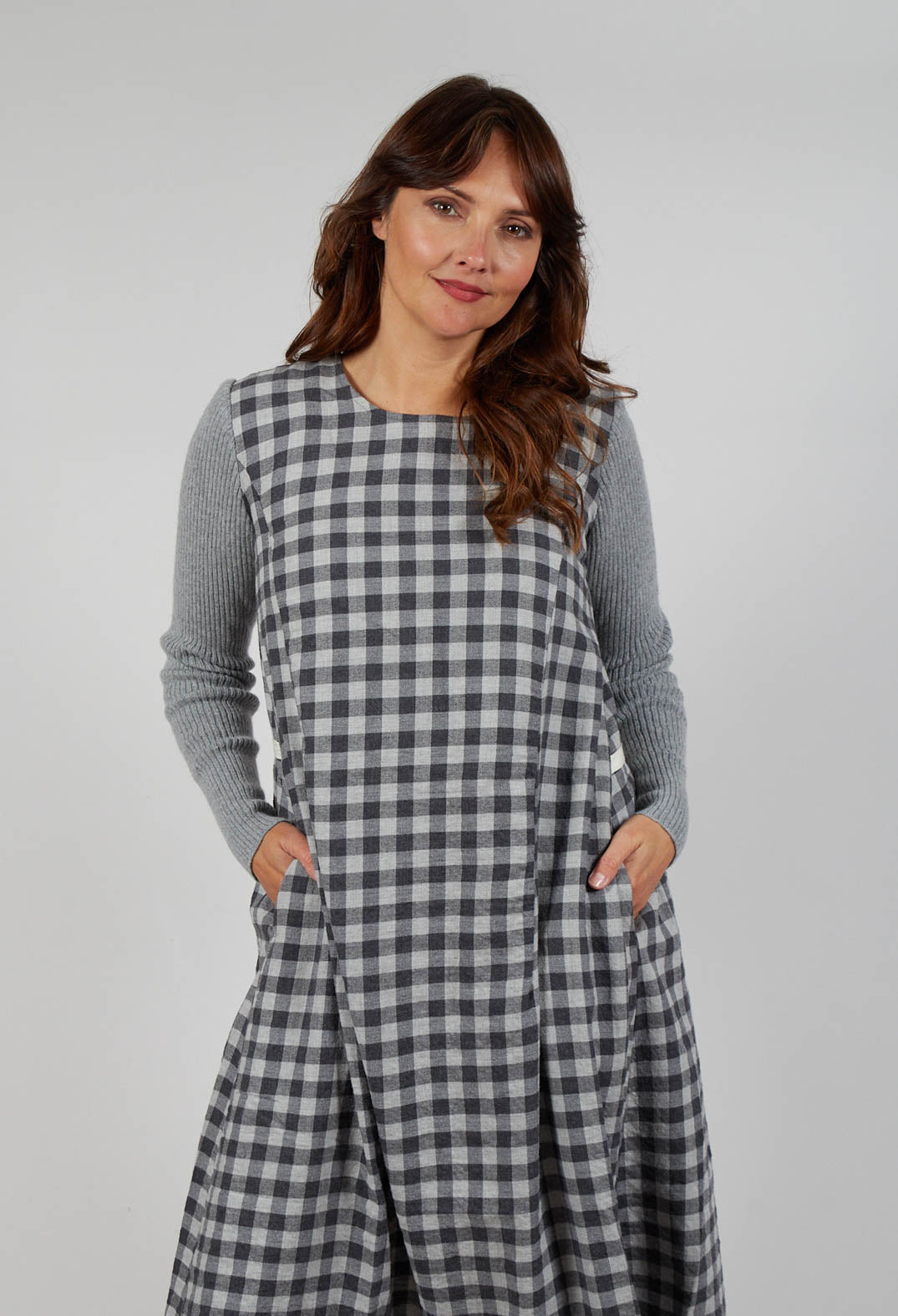 Dress Dea in Grey Check