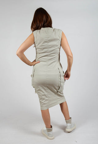 Dress with Bleached Stitching in Eraser