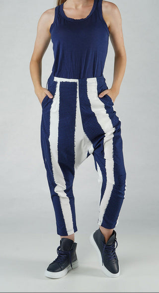 PRE-ORDER - Drop Crotch Pull On Trousers in Malibu Print (Pictured in Navy Print)