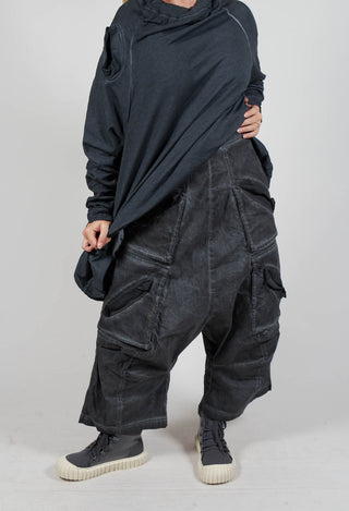 Drop Crotch Utility Trousers in Coal Cloud