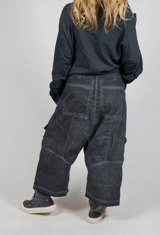 Drop Crotch Utility Trousers in Coal Cloud