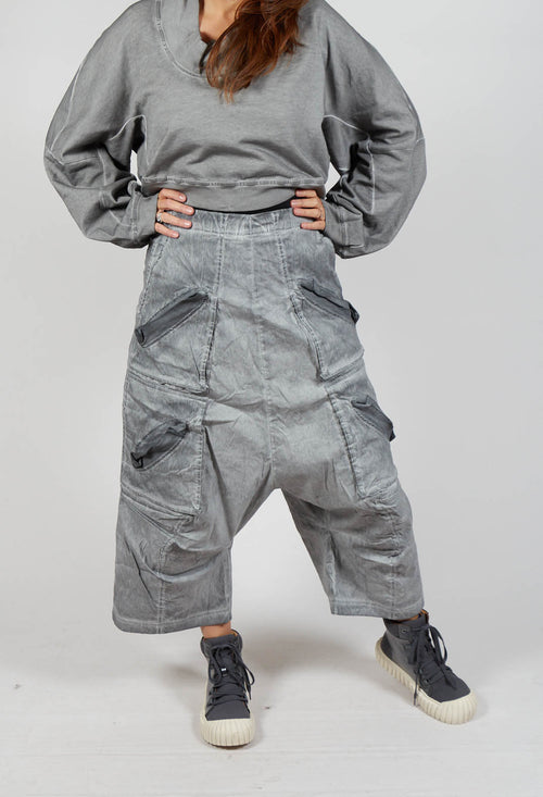 Drop Crotch Utility Trousers in Pencil Cloud