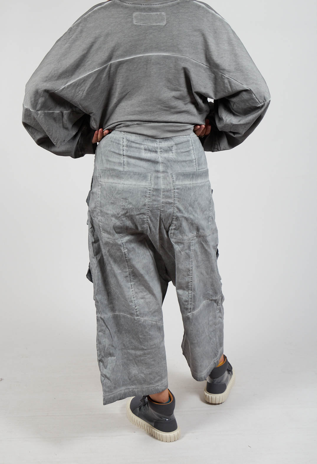 Drop Crotch Utility Trousers in Pencil Cloud