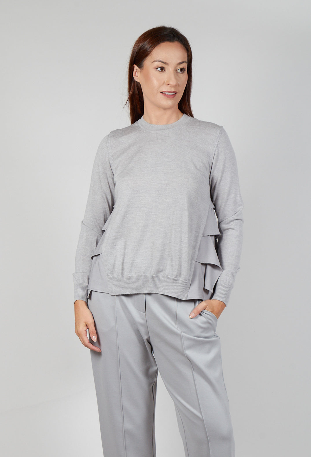 Dual Fabric Jumper in Perla