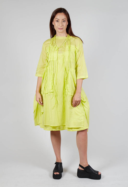 Sheer Smock Dress in Lime