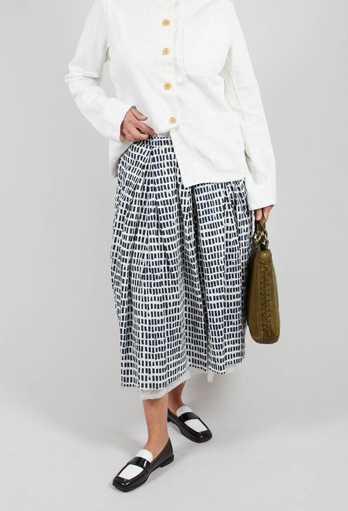 Skirt Print Jnes in Navy Sticks