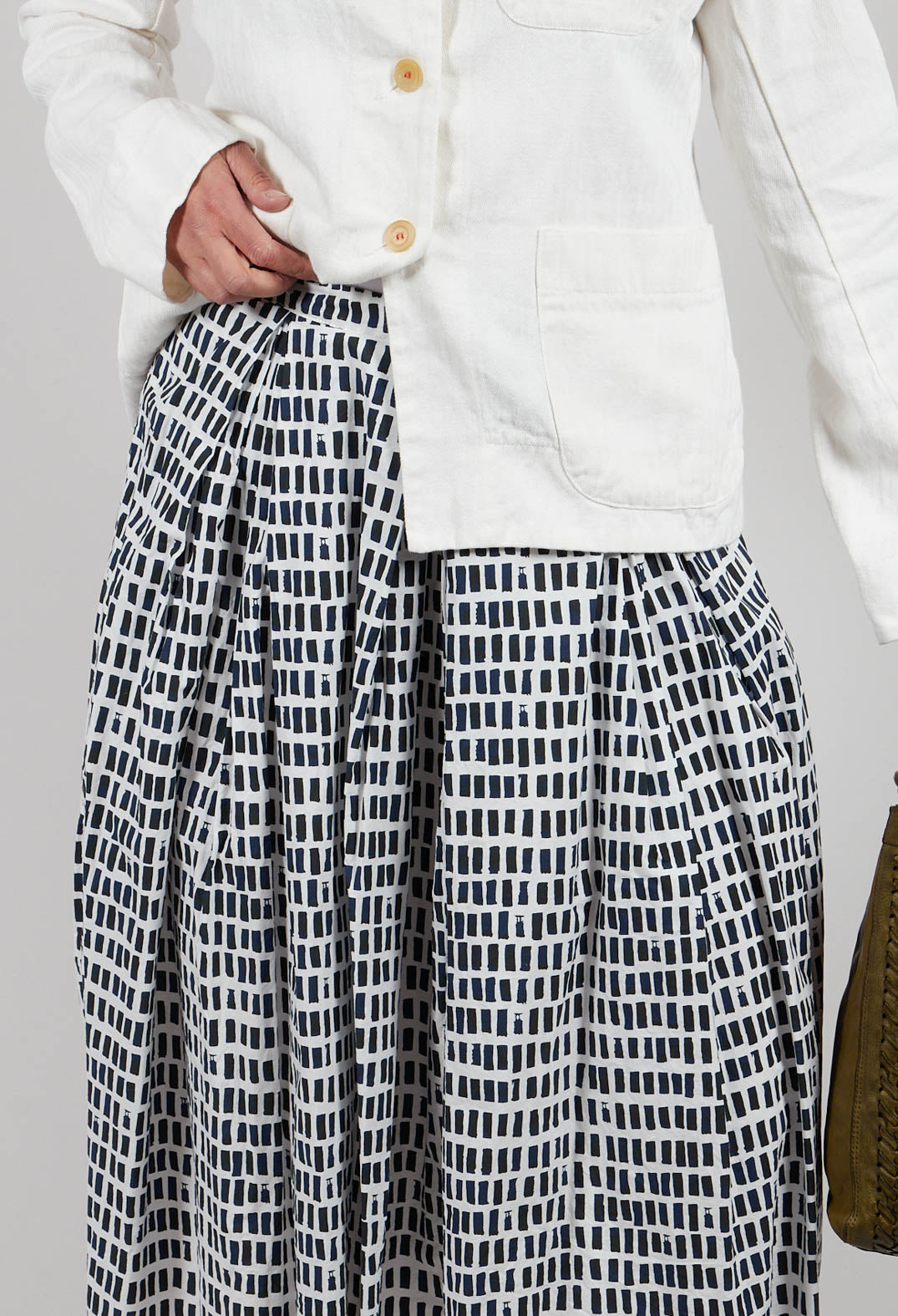 Skirt Print Jnes in Navy Sticks