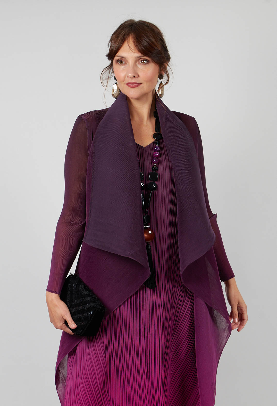 Collare Coat in Mulberry Ombre