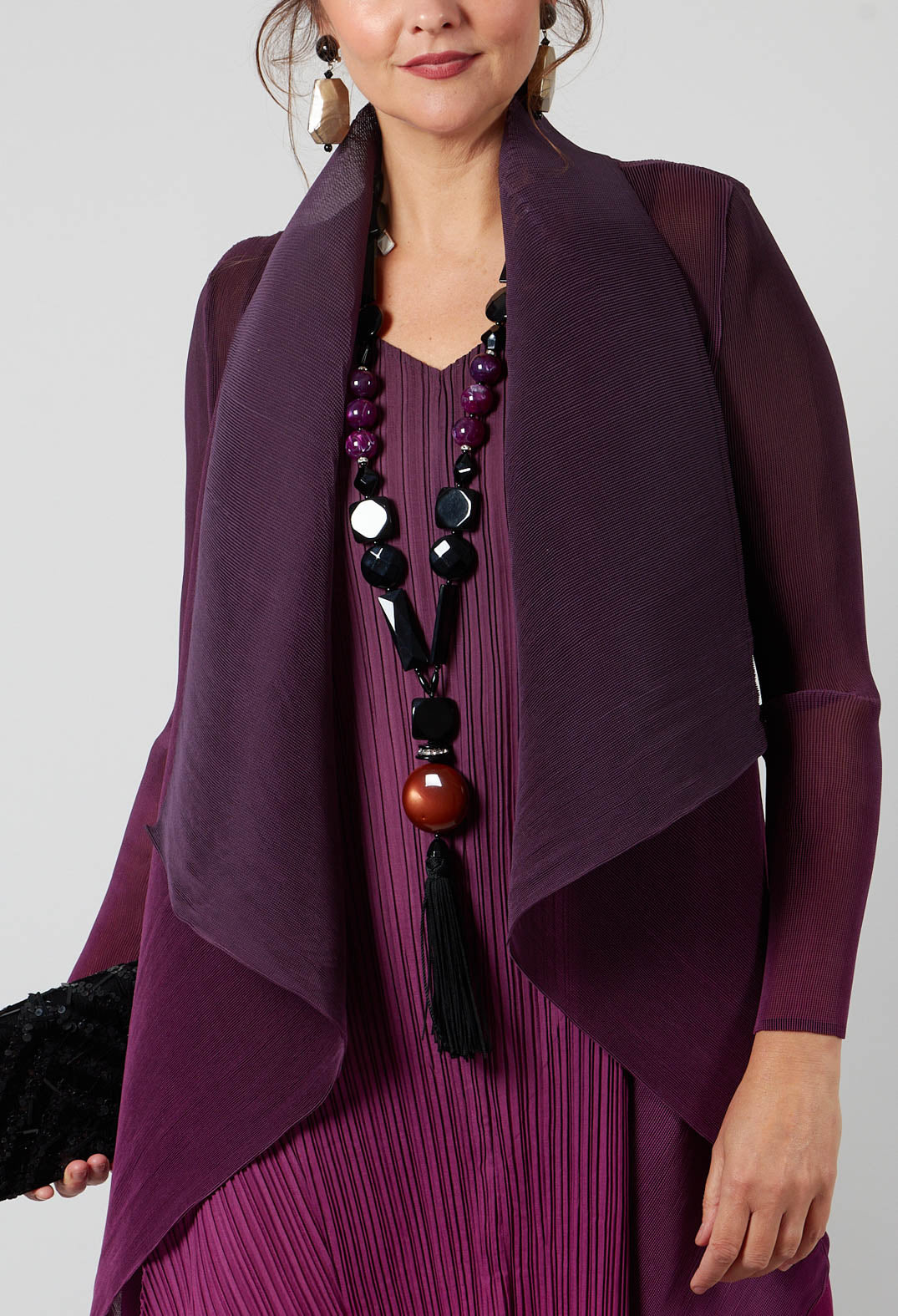 Collare Coat in Mulberry Ombre