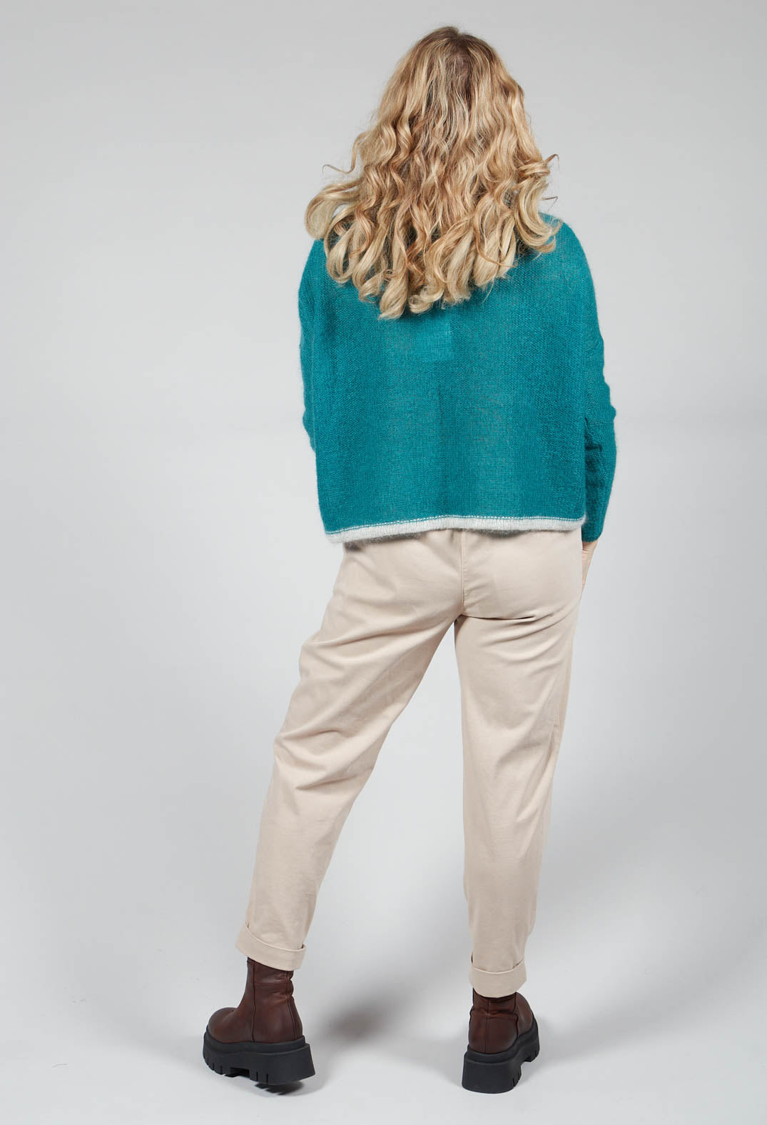 Mohair Jumper with Contrasting Hem in Lotus – Olivia May