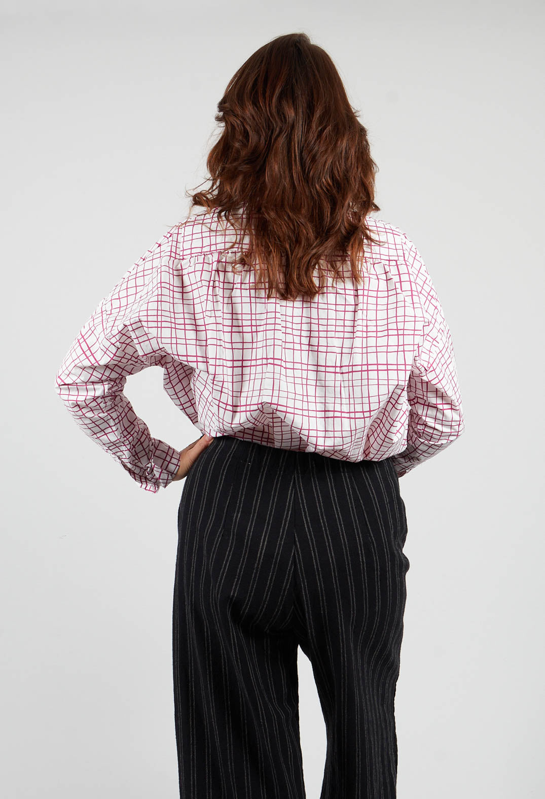 Shirt Print Clarissa in Fucshia Checks