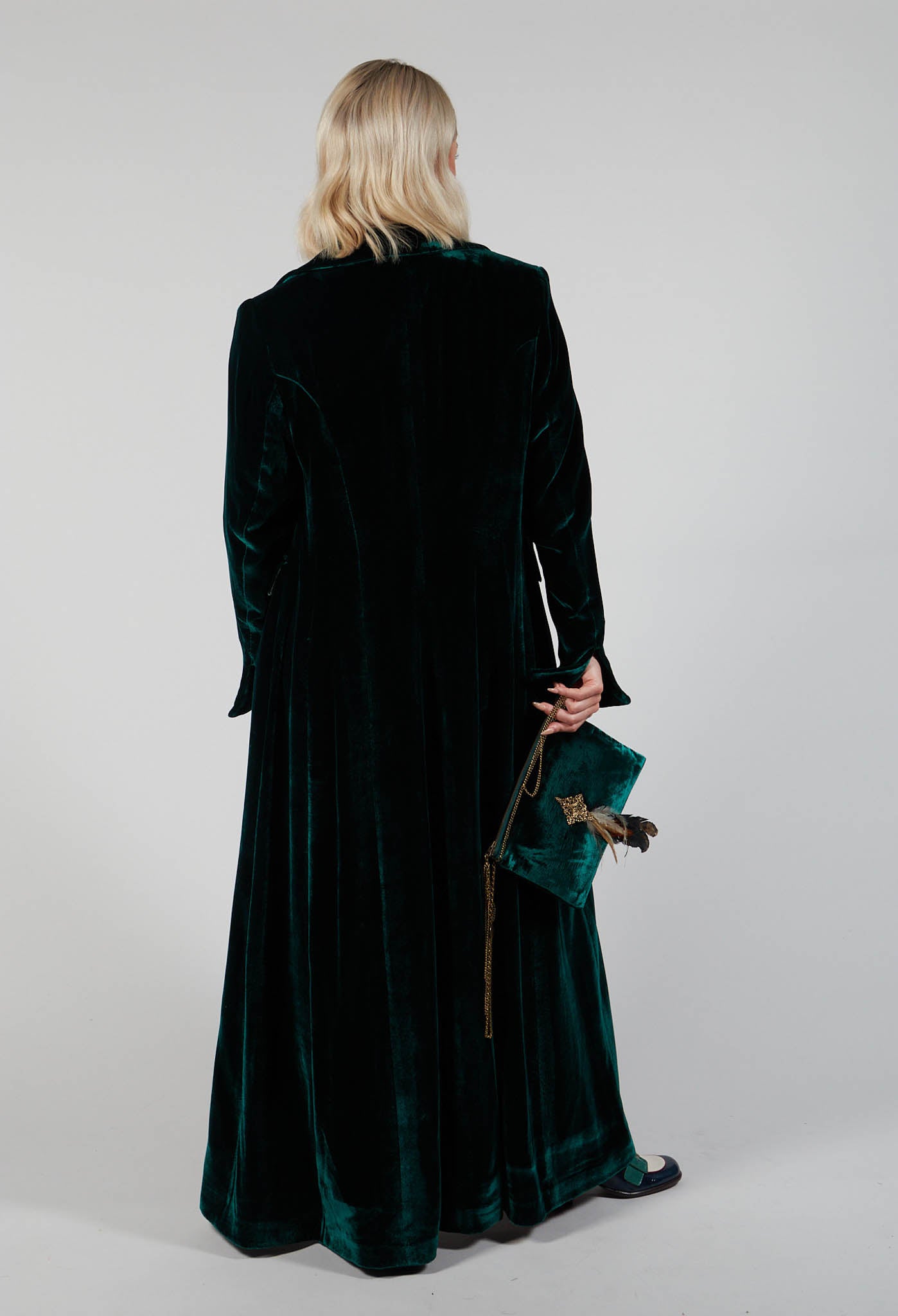 Full length hot sale velvet coat