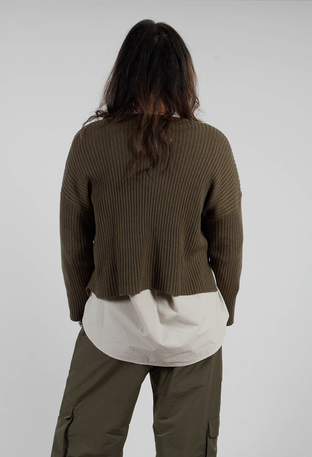 Rib Knit Jumper in Khaki