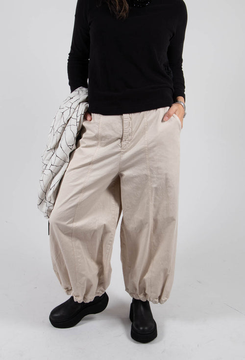 Wide Balloon Trousers in Sand